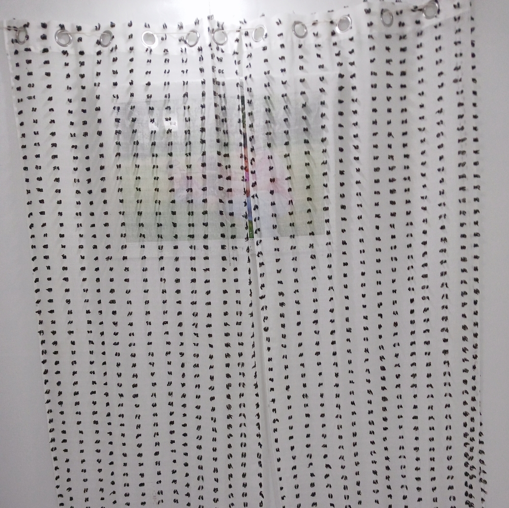 JUICY COUTURE BLACK WHITE GRAY SHEER CURTAINS PANELS 2 TYPES OF SETS HOME WINDOW